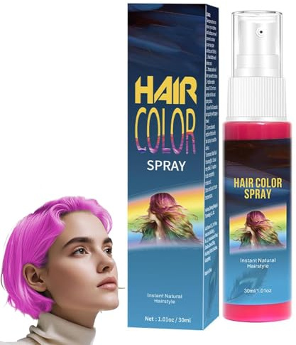 Pink Hair Spray Colour for Kids Wash Out, Temporary Hair Colour Spray, One Time Use Hair Color Wax, Gentle Formula, Non Sticky, Instant Hair Dye Alternative for Halloween, Party Makeup (Pink)