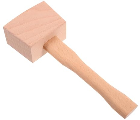 UKCOCO Maillet en Bois Massif de Hêtre, Marteau de Menuisier Ergonomique, Outil à Main pour Travail du Bois, Finition Lisse Résistante, Usage Menuiserie et Rénovation,