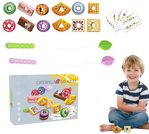1 Set Kid Threading Toys, Caterpillar String Game, Fruit Veggie String Toy, For Preschool Childs Learning Home Classroom Travel Road Trip Car Boys Kids.