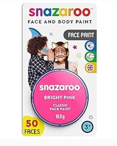 Snazaroo Classic Face and Body Paint, Blister Bright Red Colour, Water Based, Easily Washable, SFX Makeup