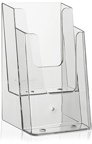 VITAdisplays® Flyerständer DINlang/DIN A6 (Postkarte) / 2 Etagen, Transparent (NE-120)
