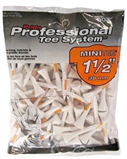 Pride Golf Tee Mens Professional System Mini Tee, 1-1/2-Inch- 90 Count (White), Golf Tees, Bag Of 90 EU