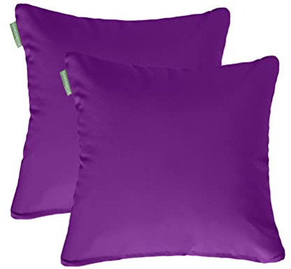 Gardenista 18 Garden Scatter Cushion | Outdoor Water Resistant Garden Furniture Pillow | Soft and Comfy Patio Furniture Cushions | Throw Pillows for Sofa, Couch, Balcony - 2 Pack (Purple)