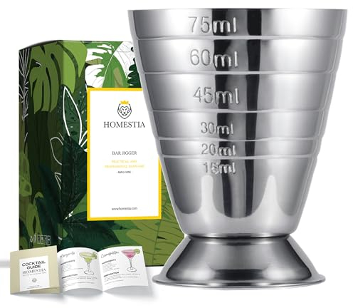 Homestia Silber Edelstahl Design Cocktail Messbecher Bar accessoire Jigger 75ML