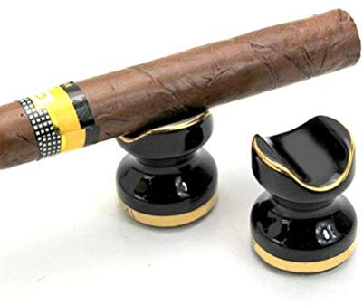 Posacenere per Sigari Posacenere Tascabile, Tavolo in Ceramica di Cenere da Tavolo Uso Come Posacenere da Esterno O da Interno (Nero)