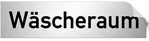 Kinekt3d Leitsysteme Folienschild Türschild • Wäscheraum • PVC Hinweisschild • 160 x 40 mm Silber • selbstklebend • Kratzfester Druck • UV Beständig