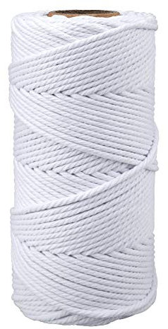 jijAcraft 4MM White Macrame Rope Cord, 100M Cotton String Twine for Crafts, Graden String Cotton Rope for DIY Crafts Wall Hanging Plant Hanger Knitting Bundling Wrapping