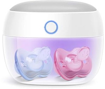 Papablic Portable Pacifier Sanitizer, UV Light Sanitizer Case On The Go for Baby Health, USB Rechargeable Mini Travel Sanitizer Box, 99.99% Cleaned in 59 Seconds