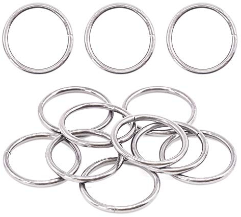Swpeet 60 x Robuste O-Ringe Aus Metall, 38 mm, Silberfarben - Mehrzweck-Metall-O-Ringe für Hardware, Taschen, Handarbeit, Zubehör, Schlüsselanhänger, Gürtel und Hundeleine (3/2 Zoll)