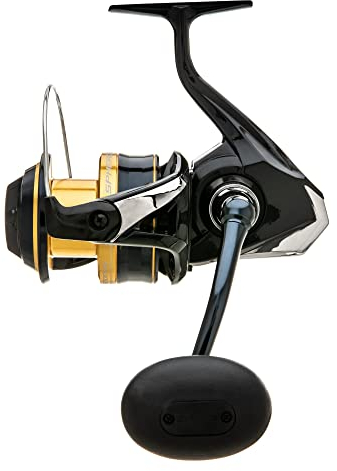Shimano Spheros SPSW6000HGA Angelrolle für Salzwasser, Schwarz, Gelb, Blau