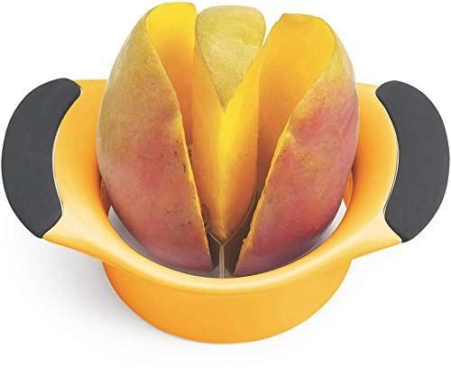 Affettatrice per mango, pelapatate e rimuovi pozzi, separatore per mango, impugnatura ergonomica in gomma antiscivolo, senza BPA.