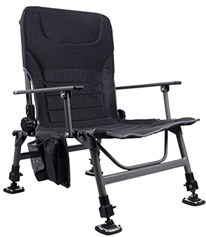 BBHW Angelstuhl Campingstuhl Campingstuhl aus Schwarzem Aluminium für Die Reisejagd im Angelcamp, Tragbare Faltbare Leichte Angelstühle, Belastung 150kg / 330lbs