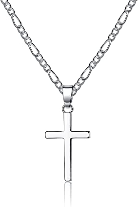 JEWTOP Kreuz Kette Damen Herren, Silber Halskette mit Klein Kreuz Anhänger für Mädchen Freunde