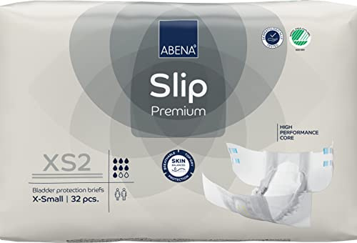 ABENA Slip Premium All-In-One Incontinence Pads For Men & Women, Eco-Labelled - XS 2, 60-85cm Waist, 1400ml Absorbency, 32PK