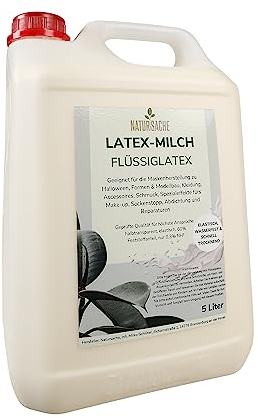 Natursache Latexmilch, 5l Kanister, Flüssiglatex geeignet für Maskenherstellung Make-up Formenbau Sockenstop