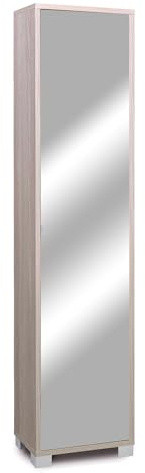 Giordanoshop Armadio 1 Anta con Specchio 43x190x29 cm Olmo Chiaro