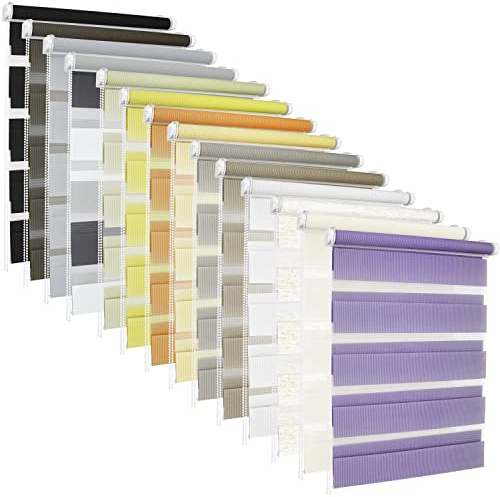 ROLLMAXXX Doppelrollo ohne Bohren - Klemmfix Rollo ohne Bohren - Doppelrollo Klemmfix ohne Bohren - Rollos für Fenster ohne Bohren - Fensterrollo - inkl. Zubehör - Größe und Farbe wählbar