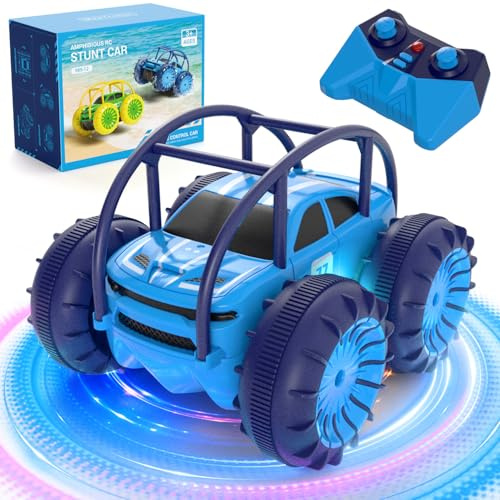 MaxTronic Chargement Direct Voiture télécommandée Tout Terrain Enfant 4WD 360° Rotation avec LED Colorée, 2.4 GHZ Voiture Radiocommandée Crawlers Rapide Étanche, Fête Cadeau 3-12 Ans Garçon Fille