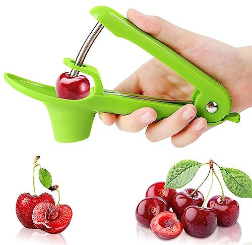 Kirschentkerner Werkzeug,Kirschentkerner mit Edelstahl Stange Kirschentkerner und Entkerner für Kirschen und Marmelade Kirschentkernen Küchenwerkzeuge für Schnell Entfernen Früchtsteinen