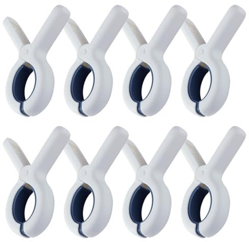BHIPKOT Lot de 8 Grandes Pinces à Serviette de Bain en Plastique - Coupe-Vent - Pinces à Linge - pour Chaise Longue de Plage, Jardin, Piscine, Linge Quotidien et Linge de lit