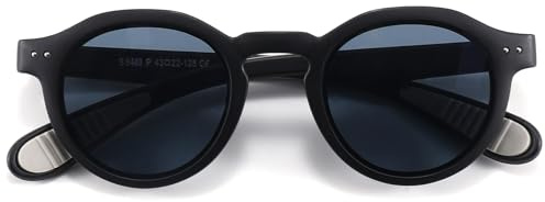 Mirkcittle Polarized Kids Sunglasses for Girls Boys, TPEE Rubber Flexible Frame for Children Age 2-8，100% UV Protection(Black)