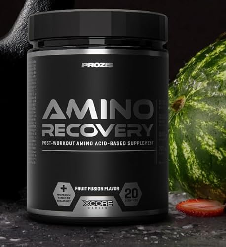Prozis Amino Recovery 420 g- post workout post allenamento recupero muscolare: Aminoacidi 8.1.1, Vitamine, creatina, l-glutammina, Taurina (420 grammi, frutta mista)