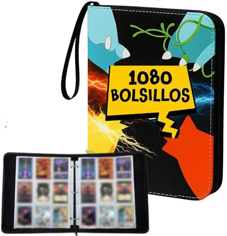 Álbum de Cartas Coleccionables con Capacidad de 1080 Cartas y 60 Páginas - Carpeta para Cartas con Fundas - Álbum para Cartas (Trading Card Game y Juegos de Cartas Coleccionables)