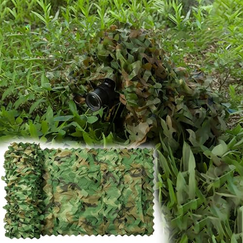 Filet de Camouflage Renforcé 3x6m(9.8x19.6ft),Filet Camouflage Protection Solaire for Protection Jardin pour Pare-Soleil,Camping,Chasse,tir à l'aveugle