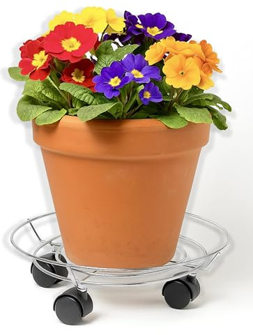 IPEA Carrello Sottovaso con Ruote per Vasi e Fioriere - 36 cm - Supporto Base Mobile in Metallo per Piante e Fiori per Casa, Balcone, Giardino - Ideale Per Muovere Vaso Pesante
