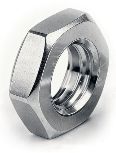 100 Stück Sechskantmutter M8 niedrige/flache Form, Mutter M8, DIN 439 / ISO 4035 Edelstahl A2 / V2A, geeignet für Schrauben, Halbmutter, Gewinde, Maschinen, Werkstatt bei wenig Platz