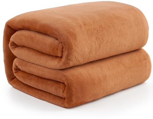 EHEYCIGA Extra Large Fleece Throw Blanket for Sofa 270x230cm, Pumpkin | Soft Fluffy Blanket for Bed, Warm Large Throws for Adults, Fit All Season