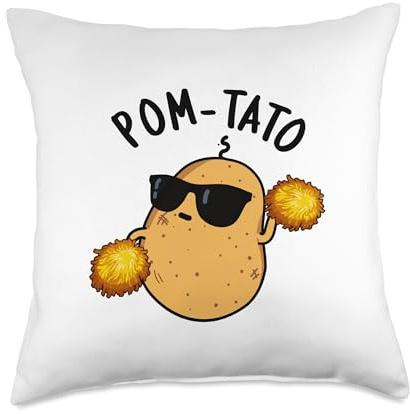 Pom-tato Funny Potato Pun Throw Pillow