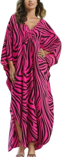 YOUKD Grande Taille Kaftan Robe Boho Plage Bikini Couverture Ups Plus Taille Peignoirs de Bain Vêtements Décontractés