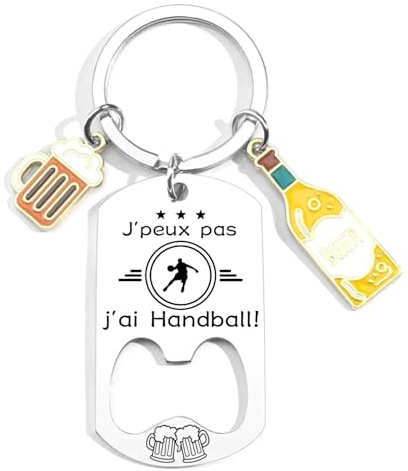 JRZDFXS Décapsuleur Personnalisé sur le Thème Handball - Accessoire Handball Humoristique, Cadeau Original Homme et Femme, Noël, Anniversaire, Joueur de Hand (Hand)