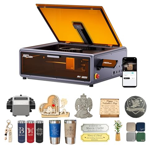 Creality Falcon A1 Pro 20W Incisore Laser & Taglio Laser, Macchina da Incisione Desktop Chiusa con Touch Screen, Auto Focus, Anteprima con Camera e Controllo App per Legno, Acrilico e Metallo