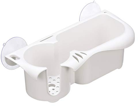 Attwood 11851-2 Cruiser Caddy, Holds Small Items and 1 Beverage Holder, Slots for 3 Lures, Handled Mug Space. White Plastic