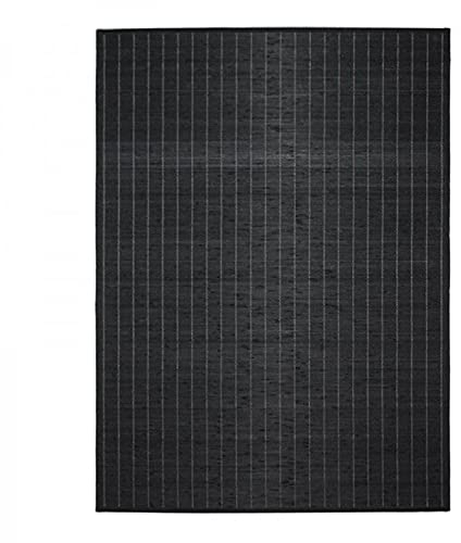 MonBeauTapis Bali 159647 Chic Alfombra bambú 90 x 60 cm, bambú, Negro, 90x60x10 cm