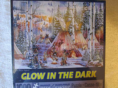 Bits and Pieces - 1000 Piece Glow-in-the-Dark Puzzle - The Bear Spirit, Native American - by Artist Kirk Randle - 1000 pc Jigsaw