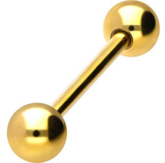 PIERCINGLINE bilanciere in acciaio chirurgico | 2 PALLINE | Piercing Bar Petto Intimo Orecchio Lingua | Scelta del colore e della taglia