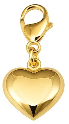Nonnenmacher Charm Anhänger Einhänger Herz 3D Glanz echt Gold 585 Gold Gelbgold 14kt Herzchen