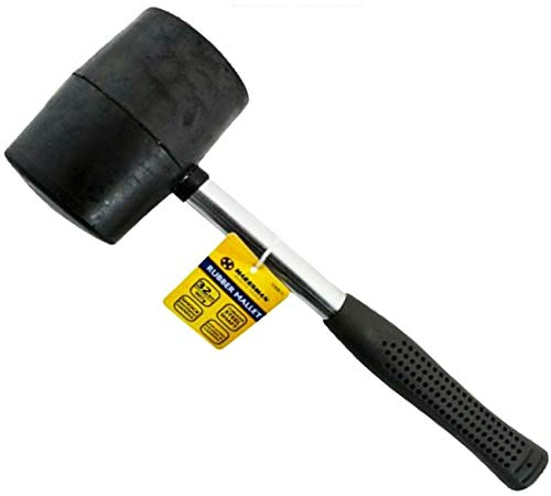 Marksman 8oz 16oz 32oz Rubber Mallet Hammer FIBREGLASS Or Silver Shaft Grip Handle DIY Hand Tools Camping Paving Racking Laying Tiles Construction UK Free P&P (32Oz Rubber Mallet Steel (907g))