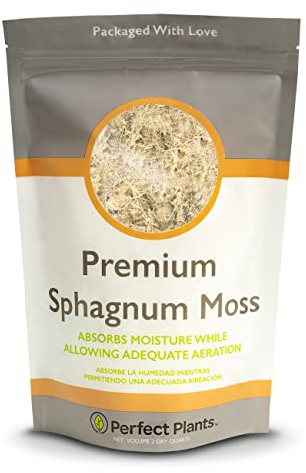 Perfect Plants Premium Sphagnum Moss in 2qt. Resealable Bag | Long fibered Sustainably Harvested Moss | for All Orchid Varieties