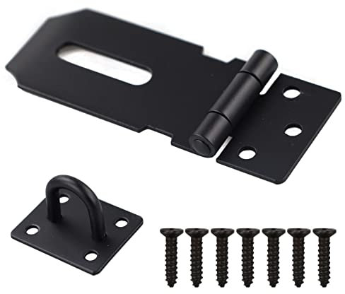Lucchetto per porta, 7,6 cm, in acciaio inox, con cerniera e graffetta, per capannone e capannone, resistente, serratura di sicurezza e graffetta per porte, finestre, armadietti, gabbie per animali