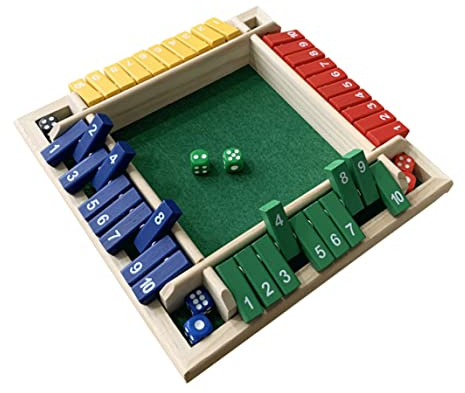 Liummrcy 4-seitig große Holzspiel-Brettspiele Mini Digitales Spiel Toys Kindertag Geschenke Eltern-Kind-Brettspiel, 4 Seitenflop-Spiel, Brettspielspielzeug, Vier-Personen-Digitalspielspielzeug