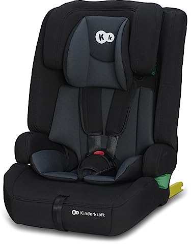 Kinderkraft SAFETY FIX 2 I-SIZE 76-150 cm Kindersitz 9-36 kg, Kinderautositze mit isofix, Einstellung der Kopfstütze, spezielle Sicherheitssysteme, 5 punkt gurte, Einsatz im set, Schwarz