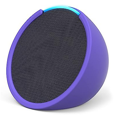 Echo Pop | Full sound compact Wi-Fi and Bluetooth smart speaker with Alexa | Charcoal and a Made For Amazon Sleeve for Echo Pop (2023 release), Purple