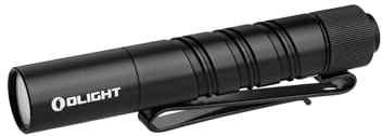 OLIGHT I3T 2 EOS Pocket EDC Flashlight, 200 Lumens Compact Bright Handheld Flash Lights, Dual-Output Tail Switch with AAA Battery and Two-Way Pocket Clip for Camping and Hiking (Black)