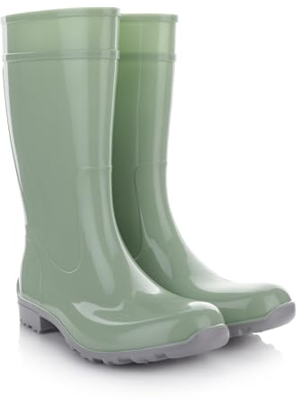 Lemigo Stivali di gomma da donna Impermeabili Stivali alti da pioggia Scarpe da giardino 967 Ilse (Menta, Sistema Taglie Calzature EU, Adulto, Numero, Media, 39)