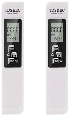 Tester di qualità dell'acqua 3 in 1, 2 pezzi, tester di qualità dell'acqua, tester digitale LCD, tester per acqua TDS EC, alta precisione per acqua potabile, laghetto e piscina, acquario