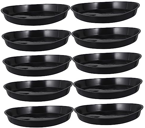Toyvian Bandejas para Macetas 10 Piezas Negras, Base Práctica para Jardineras, Uso Interior y Exterior, Material Plástico Resistente, Diseño Apilable y Superficie Lisa